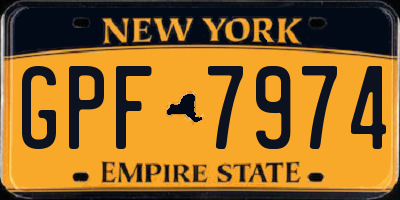 NY license plate GPF7974