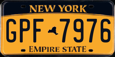 NY license plate GPF7976