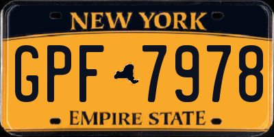 NY license plate GPF7978