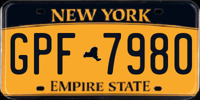 NY license plate GPF7980