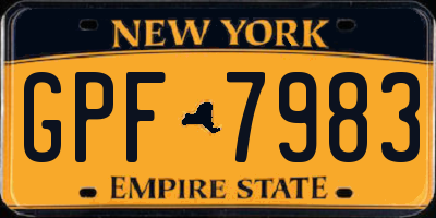 NY license plate GPF7983