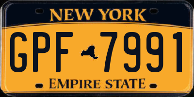 NY license plate GPF7991