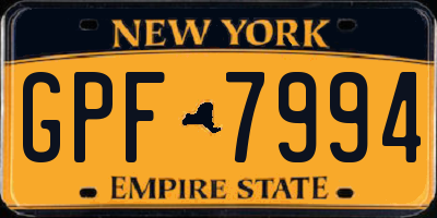 NY license plate GPF7994