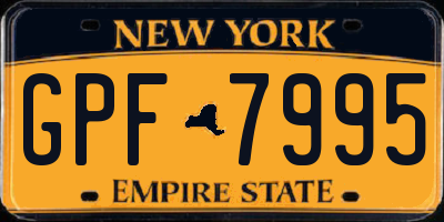 NY license plate GPF7995