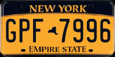 NY license plate GPF7996
