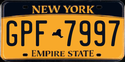 NY license plate GPF7997