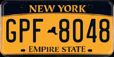 NY license plate GPF8048