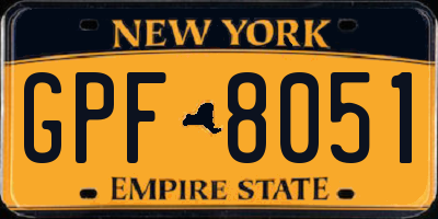 NY license plate GPF8051