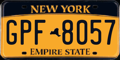 NY license plate GPF8057
