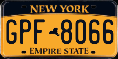 NY license plate GPF8066