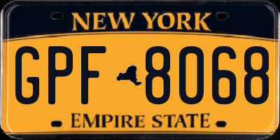 NY license plate GPF8068