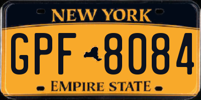 NY license plate GPF8084