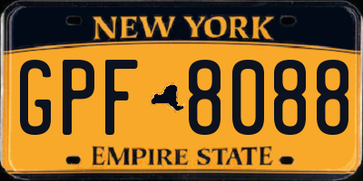 NY license plate GPF8088