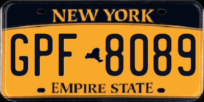 NY license plate GPF8089