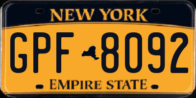 NY license plate GPF8092