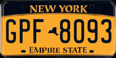 NY license plate GPF8093