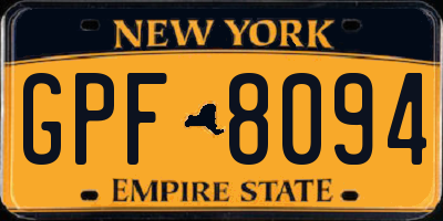 NY license plate GPF8094