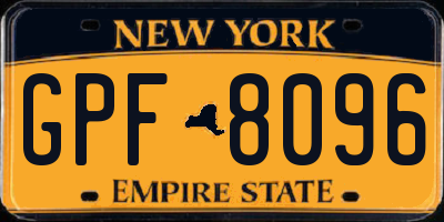NY license plate GPF8096