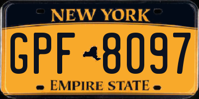 NY license plate GPF8097