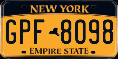 NY license plate GPF8098