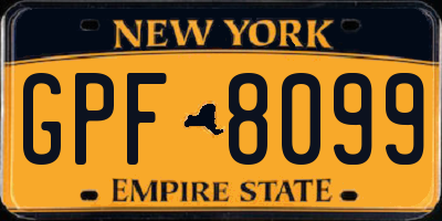 NY license plate GPF8099
