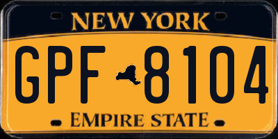 NY license plate GPF8104