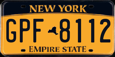 NY license plate GPF8112