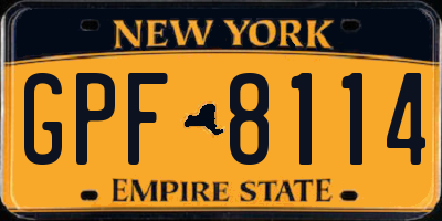 NY license plate GPF8114