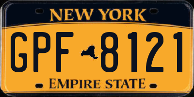 NY license plate GPF8121