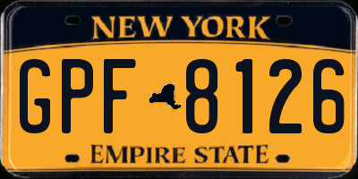 NY license plate GPF8126