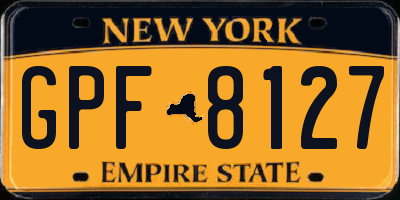 NY license plate GPF8127