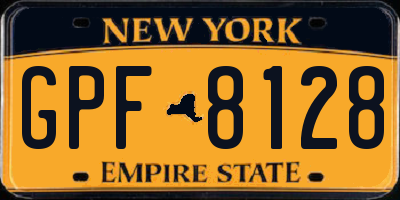 NY license plate GPF8128