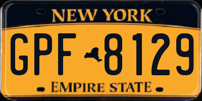 NY license plate GPF8129