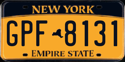 NY license plate GPF8131