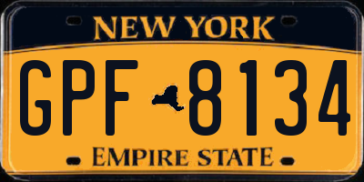 NY license plate GPF8134