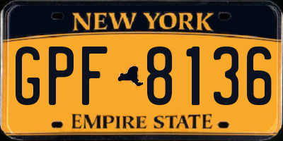 NY license plate GPF8136