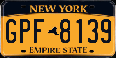 NY license plate GPF8139