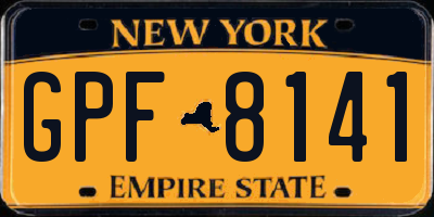 NY license plate GPF8141