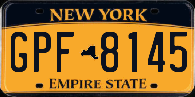 NY license plate GPF8145