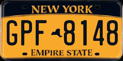 NY license plate GPF8148