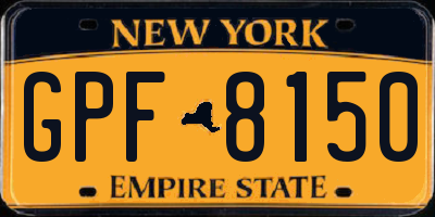 NY license plate GPF8150