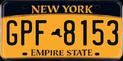 NY license plate GPF8153