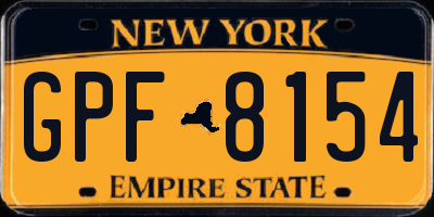 NY license plate GPF8154