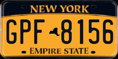 NY license plate GPF8156