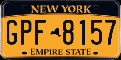 NY license plate GPF8157
