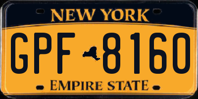 NY license plate GPF8160