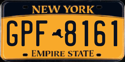 NY license plate GPF8161