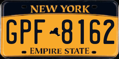 NY license plate GPF8162