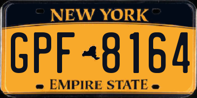 NY license plate GPF8164