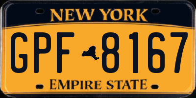 NY license plate GPF8167